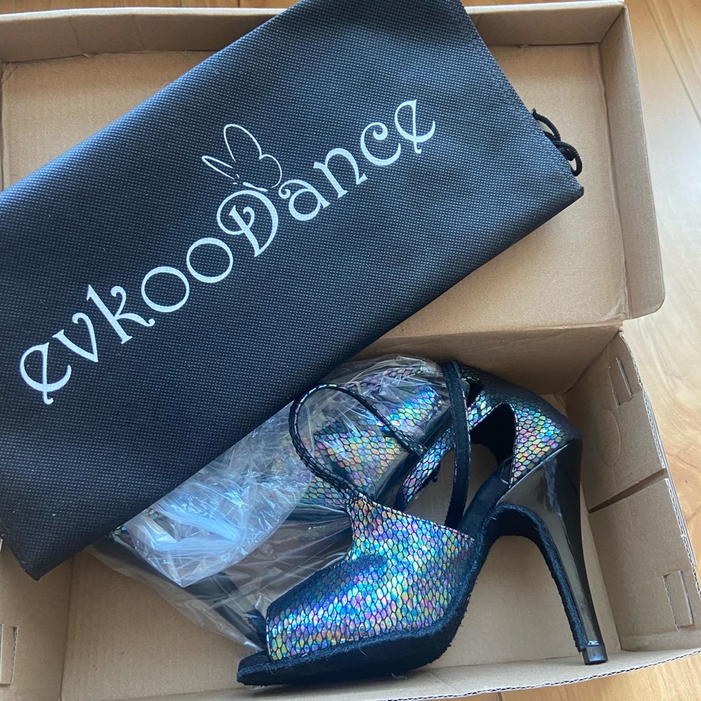 Practice Women Party Dance Shoes PU Rubber Sole. Size 5
